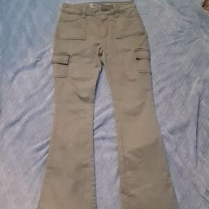 No Boundaries Olive Green Cargo Flare Pants